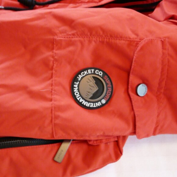 Superdry Ladies Red Winter Parka  Coat 12 - Picture 8 of 16